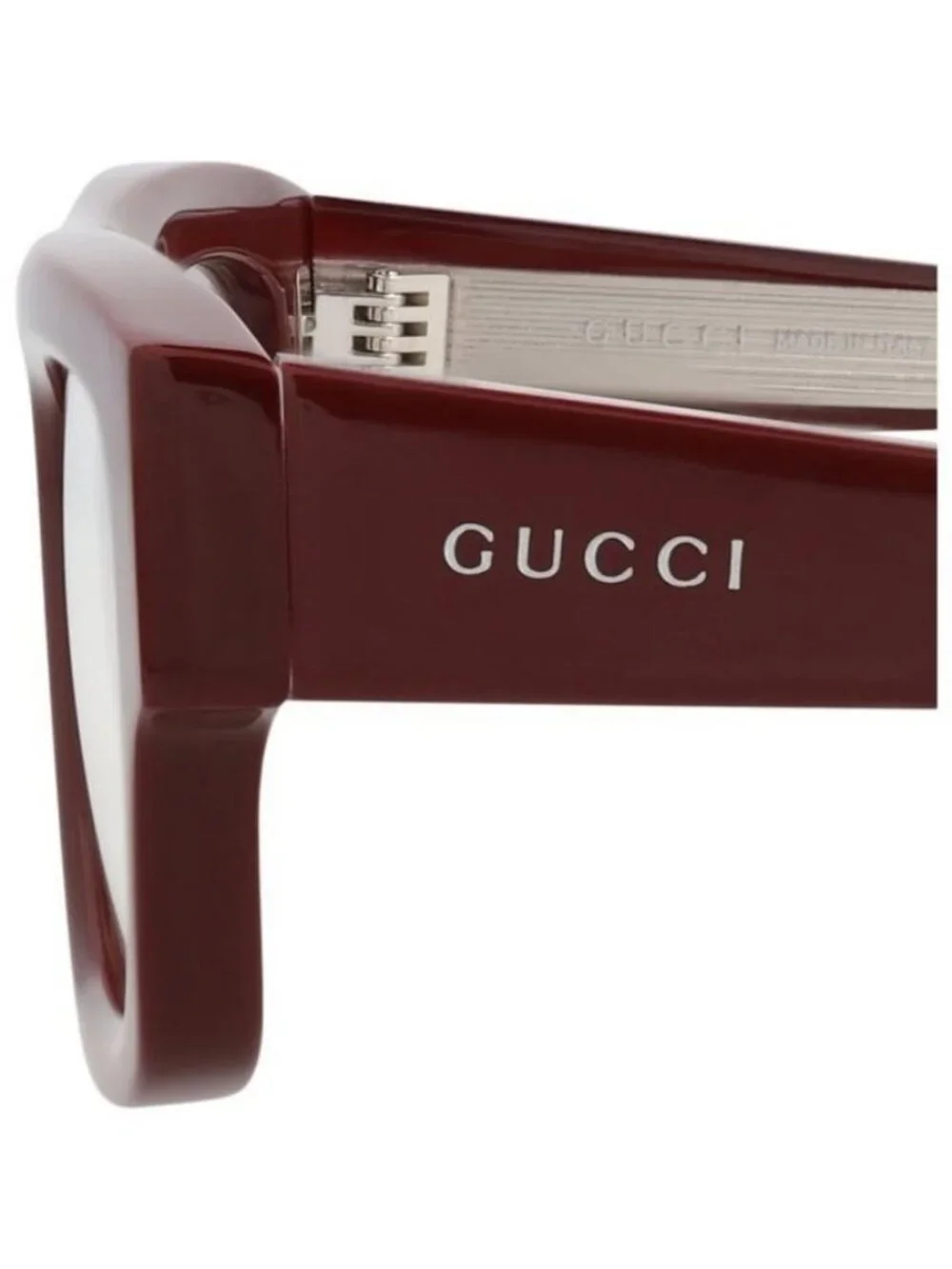 New Gucci Mens Square/Rectangle Burgundy Burgundy Transparent Fashion Designer E